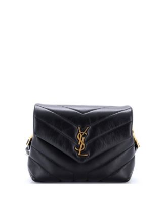 Сумка через плечо Saint Laurent Toy Loulou, мательлассе, кожа с узором шеврона