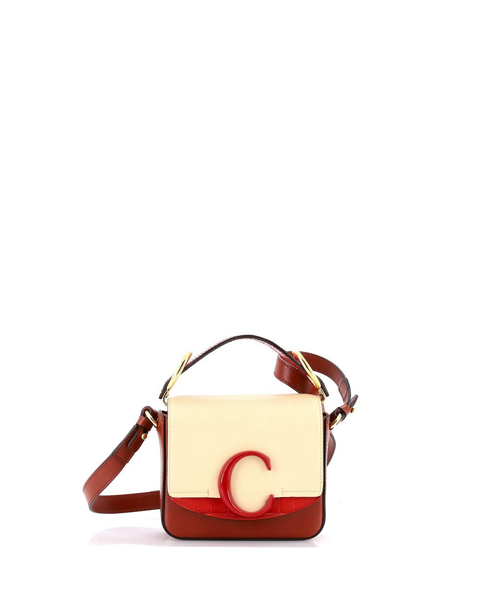 Сумка Chloe Mini C Flap, б/у, кожа