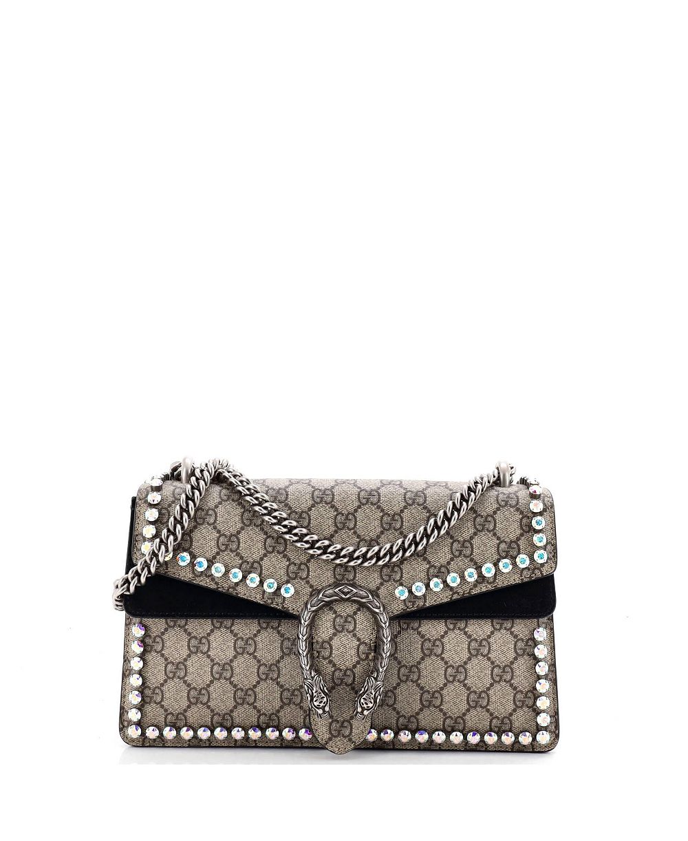 Pre-Owned Gucci Medium Dionysus Bag Crystal Embellished GG Coated Canvas