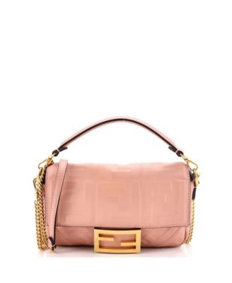 Pre-Owned Fendi мини-сумка Baguette NM из кожи с тиснением Zucca