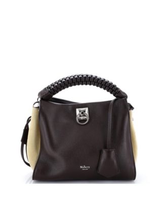 Брендовая сумка Mulberry Iris из кожи с плетеным декором, б/у