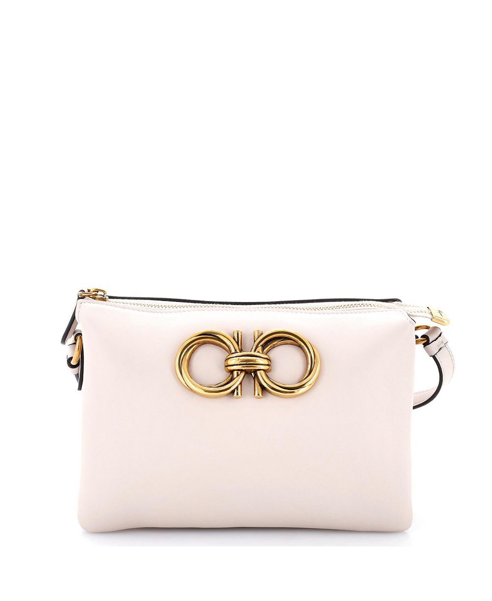 Мини-сумка Salvatore Ferragamo Mini Trapezio Zip Crossbody из кожи, б/у