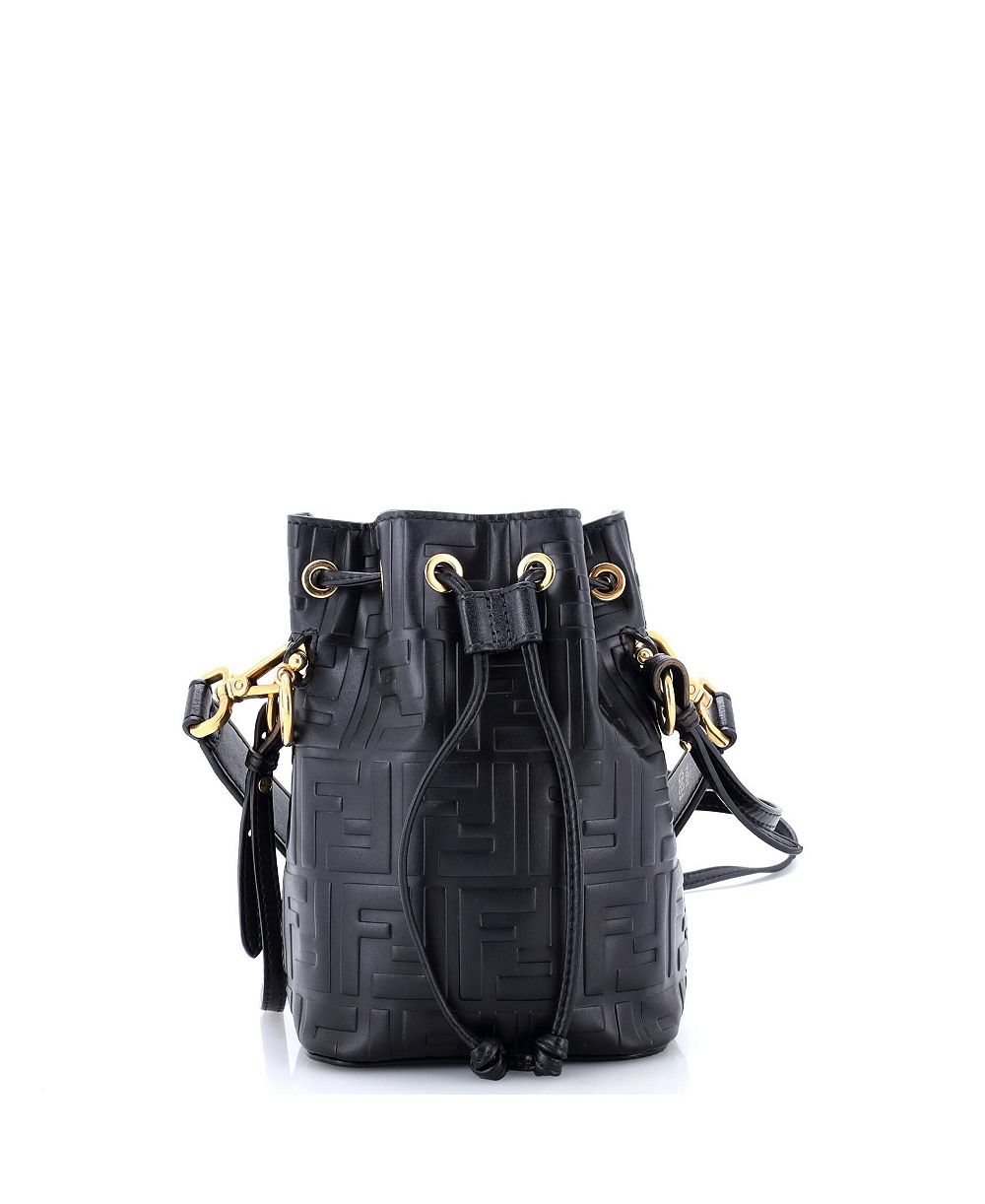 Pre-Owned Fendi сумка ведерка Mini Mon Tresor из кожи с тиснением Zucca