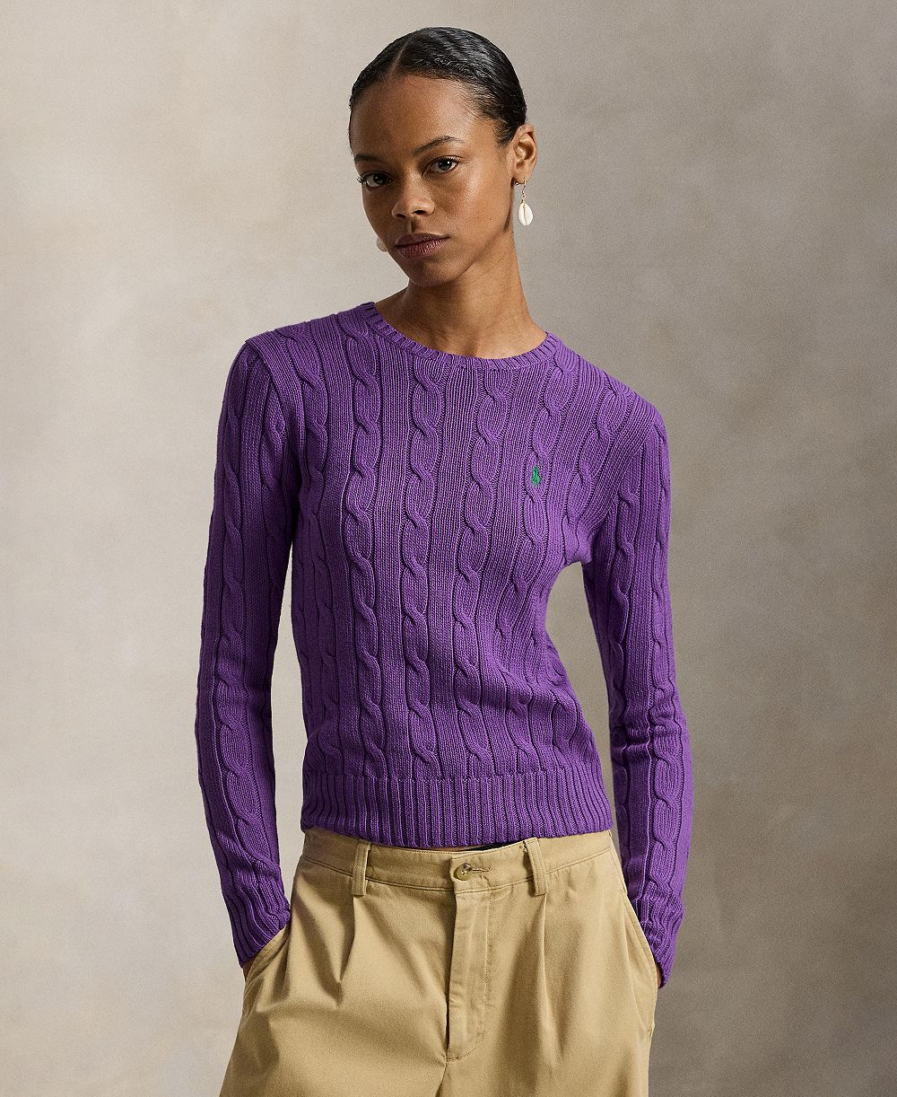 Женский хлопковый джемпер Polo Ralph Lauren Cable-Knit
