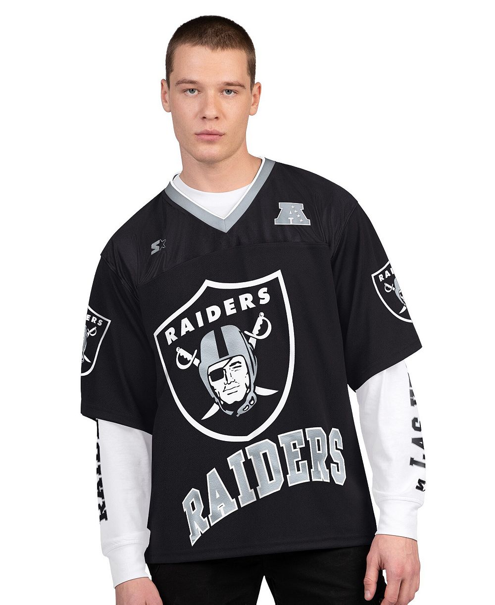 Мужская футболка Starter Black/White Las Vegas Raiders Short Sleeve Long Sleeve Combo Pack