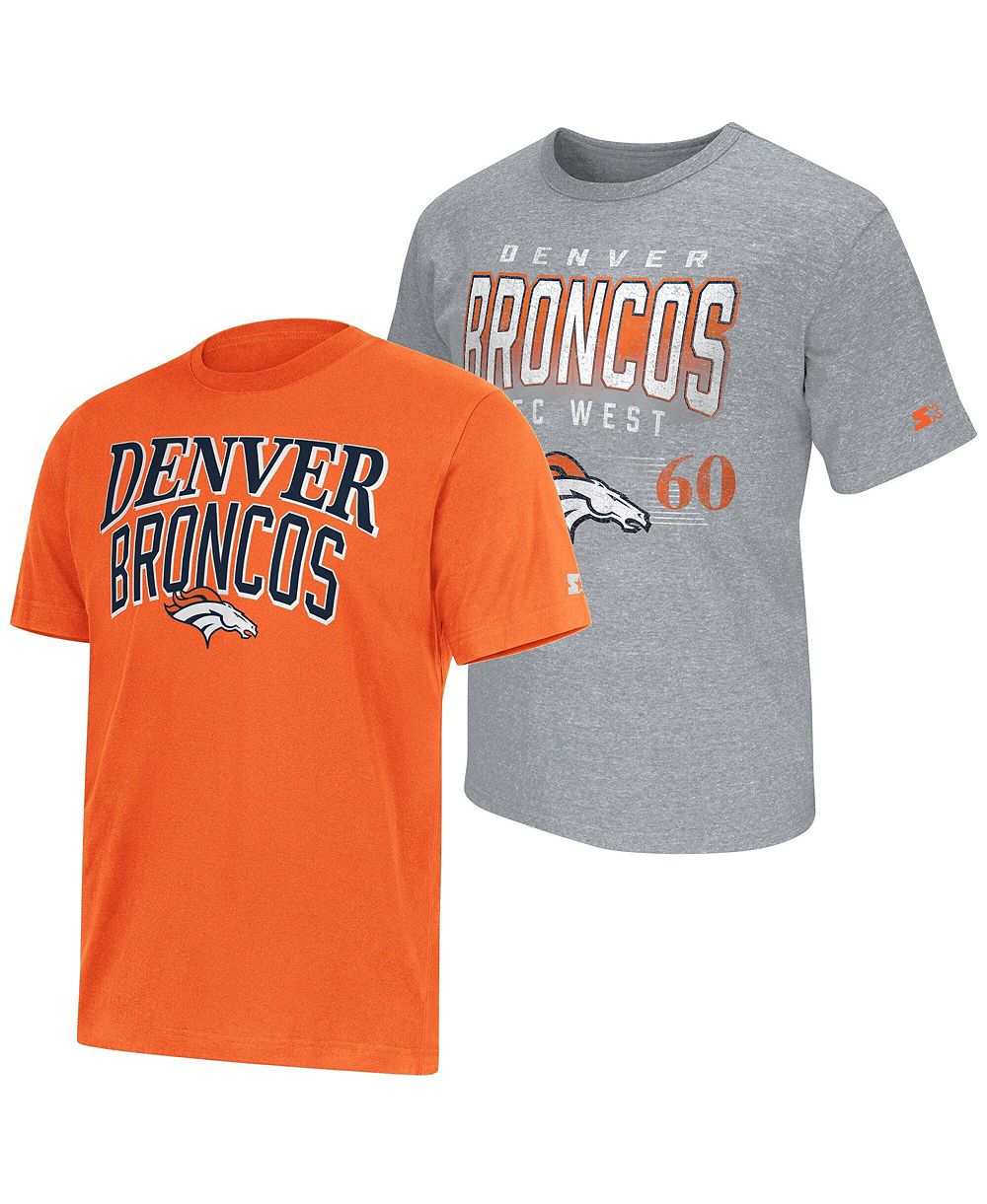 Набор из 2-х футболок Starter Men's Orange/Gray Denver Broncos Logo