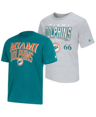 Starter Men's 2-Pack Aqua/Gray Miami Dolphins Throwback Logo T-Shirt Set