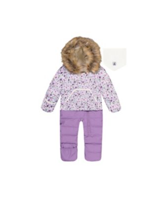 Deux par Deux Baby Girls Snug One Piece Snowsuit Adapted for Car Seats Printed Mini Flowers