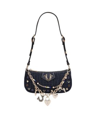 True Religion Chain and Studs Denim Shoulder Bag