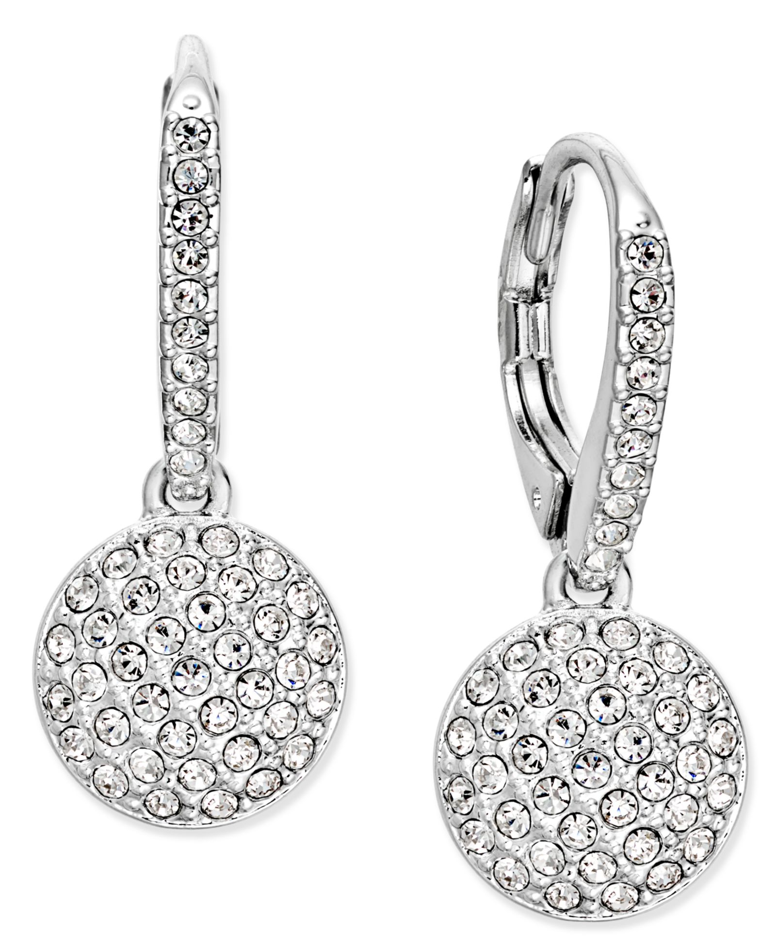 Серьги Eliot Danori Rose Gold-Tone Pavé Disc Drop