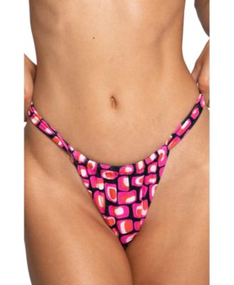 Bright Swimwear Women's Nia High-Waisted Cheeky Ruched Bikini Bottom