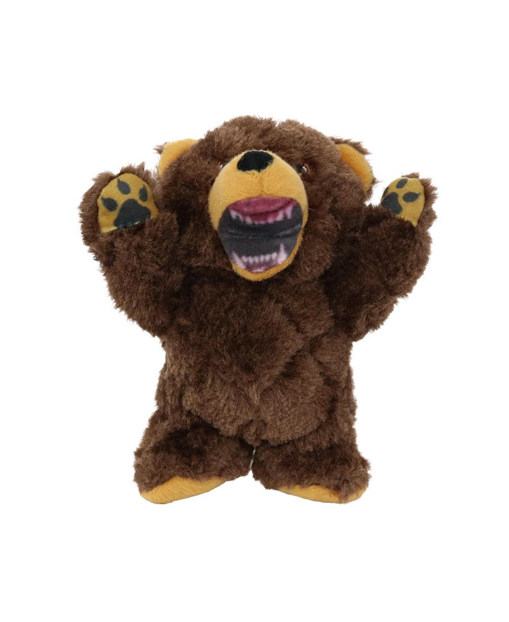 Mighty Jr Angry Animals Bear 2 Pack, Durable Plush Squeaky Dog Toy