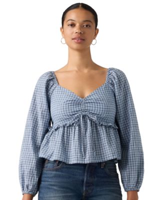 Levi's® Women's Lotte Front-Tie Slim-Fit V-Neck Blouse