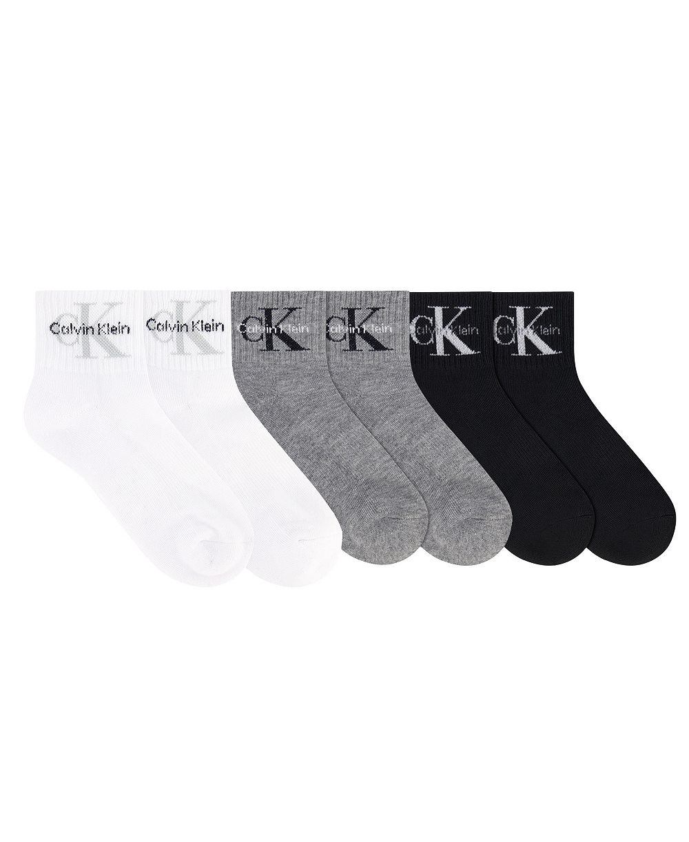 Женские спортивные носки Calvin Klein Monologo с поддержкой свода стопы, 1/2 махровые, до щиколотки, 6 шт