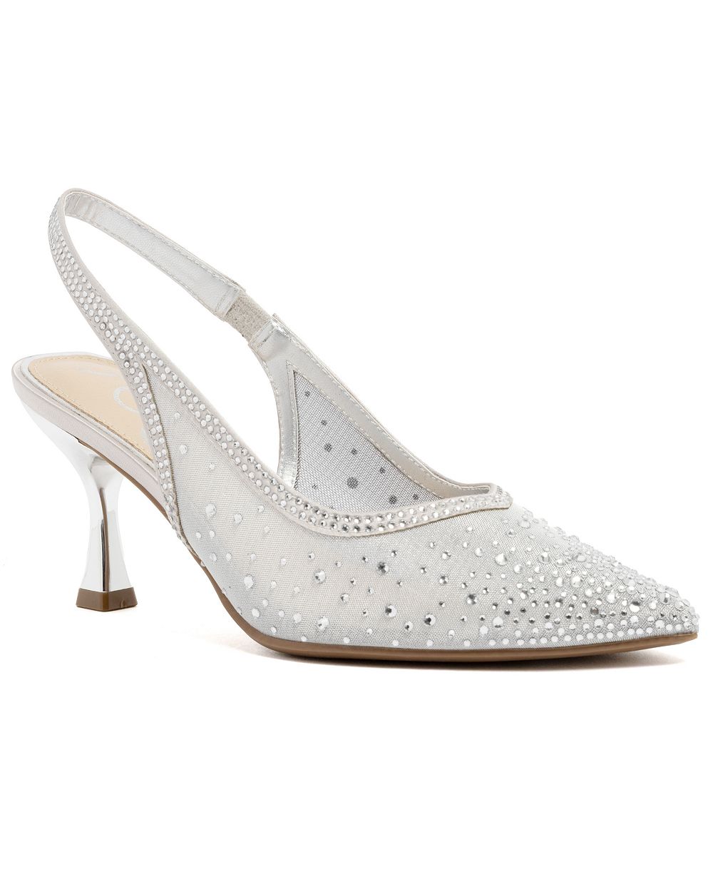 Женские туфли Sugar Daalila Bling Satin Mesh Kitten Heel Pumps