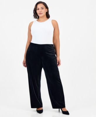 Женские широкие брюки Anne Klein Essentials Plus Size из бархата, на резинке