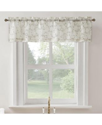 Кухонная занавеска No. 918 Jacqueline Tonal Floral Puff Print Semi-Sheer