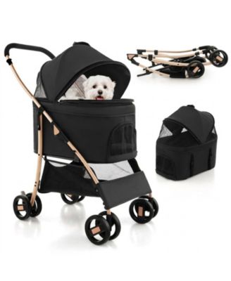 Детская коляска HONGGE 3-в-1 со съемным переносным автокреслом и регулируемым козырьком