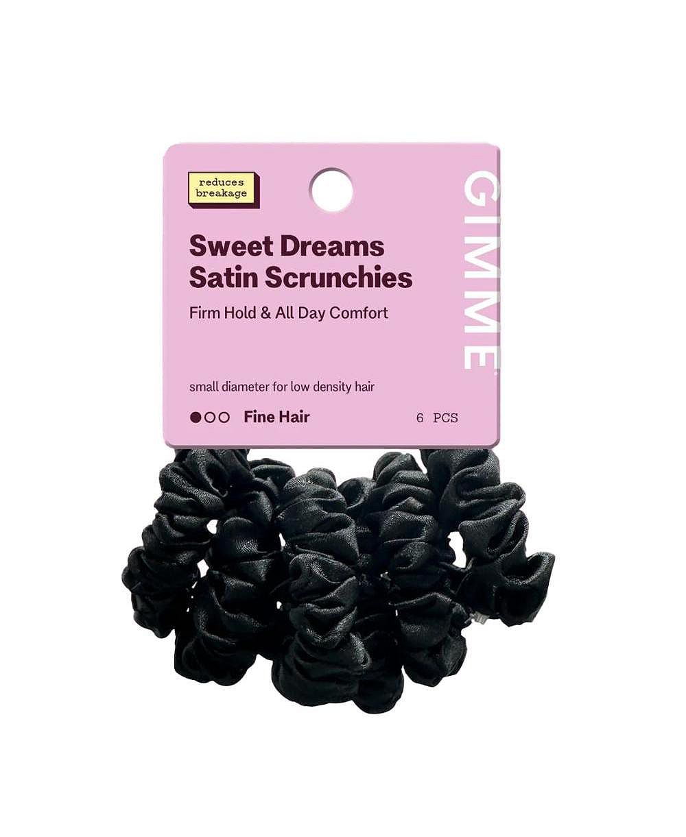 Gimme Beauty атласные резинки для волос Slim, мягкие, не ломают волосы, для тонких волос и сна, 6 шт.