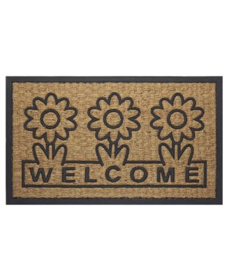 Коврик для ног Kate Aurora Key West Welcome Daisies Coir Bristled Outdoor