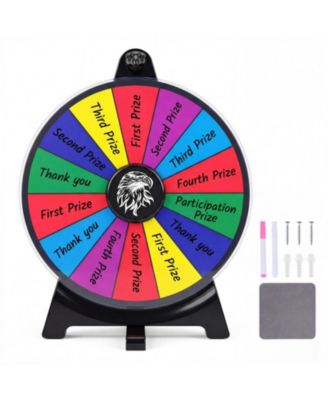 HONGGE 14-Slot Rewritable Blackboard Spinning Prize Wheel, Ages 3+