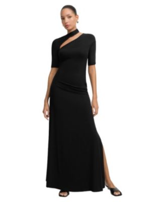 Marcella Women's Zola Cutout-Shoulder Jersey Midi Dress with Side Slit