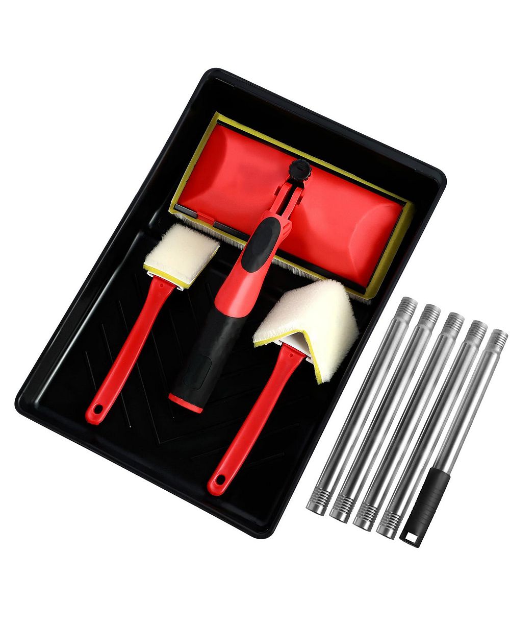 XDOVET Pad Applicator Edge Trimmer Corner Brush Tool Set Extension Pole Tray