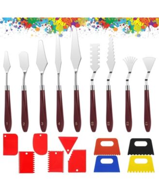 XDOVET Spatula Set Stainless Steel Palette Scrapers Oil Canvas Watercolor