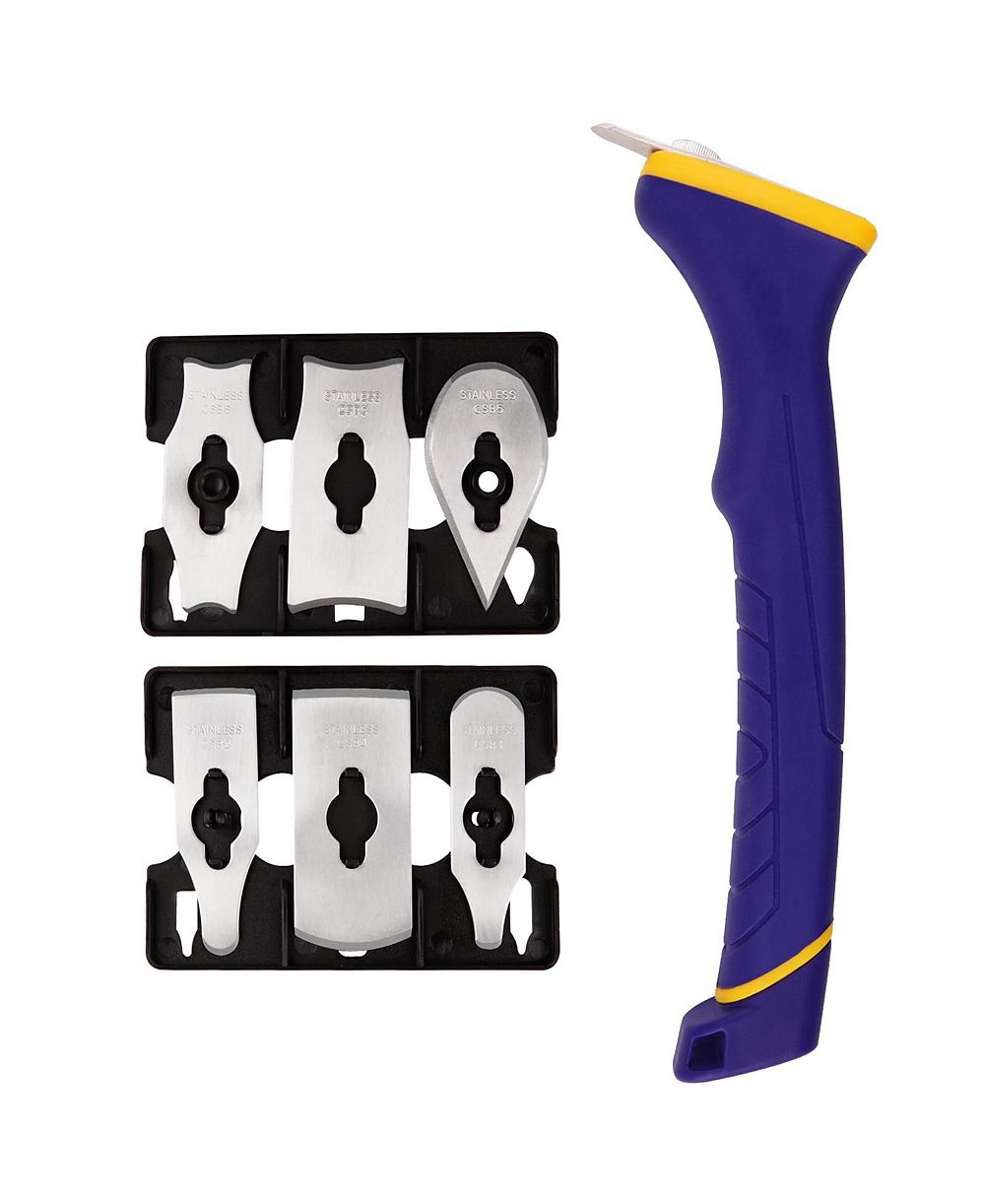 XDOVET Soft Grip Contour Scraper 6 Shapes Stainless Steel Putty Caulk Wood