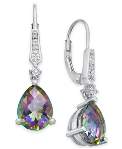 Серьги с драгоценными камнями (3-3/4 ct. t.w.) и бриллиантовым акцентом из стерлингового серебра