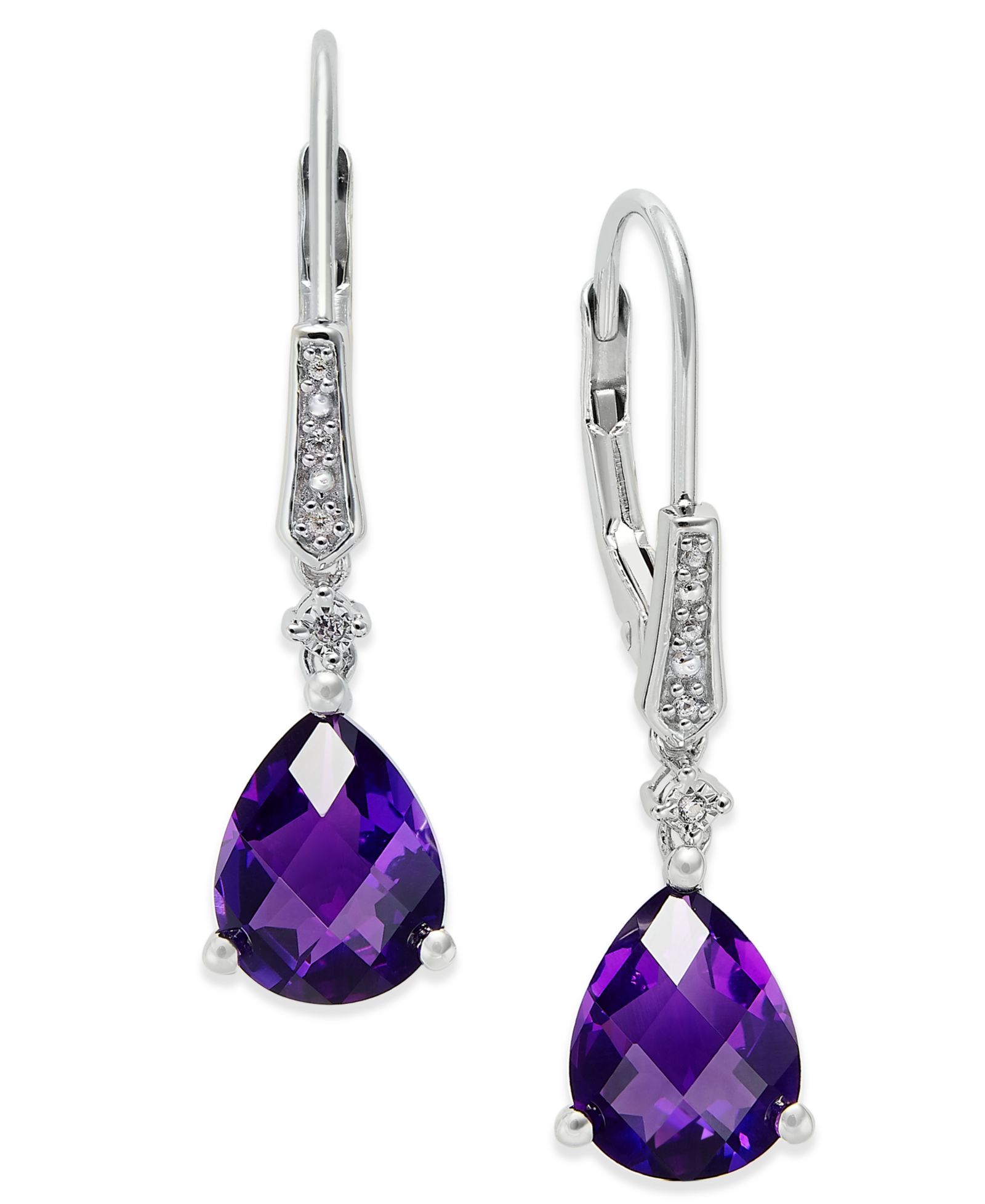 Серьги с драгоценными камнями (3-3/4 ct. t.w.) и бриллиантовым акцентом из стерлингового серебра