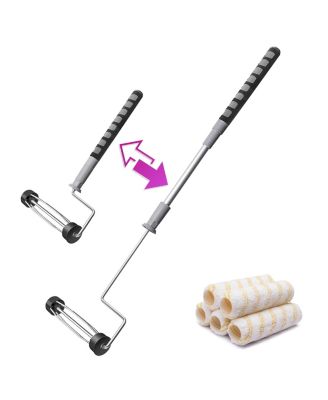 XDOVET 6houset Roller Kit 9 Inch Extendable Frame 5 Covers 1/2" Nap 18"-36" Walls Ceilings Floor