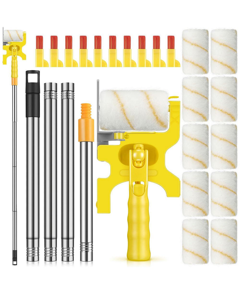XDOVET Edger Kit Handheld Roller Brush Extension Pole Wall Ceiling Indoor Outdoor