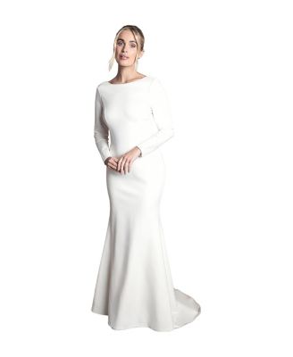 Свадебное платье Coast Women's Slash Neck с длинным рукавом и широким низом