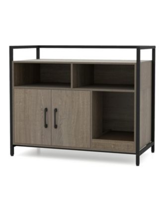 HONGGE Hidden Cat Washroom with Double-Door Cabinet Guardrailed Tabletop and Scratch Board