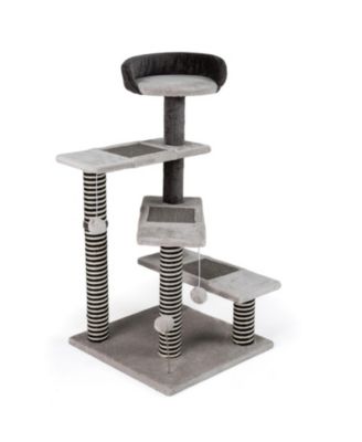 HONGGE Sisal and Jute Wrapped Kitten Cat Tower, 37 Inch Tall