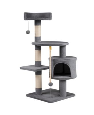 HONGGE 36 Inch Kitten Cat Tower with a Round 15.5 Inch Lounging Platform
