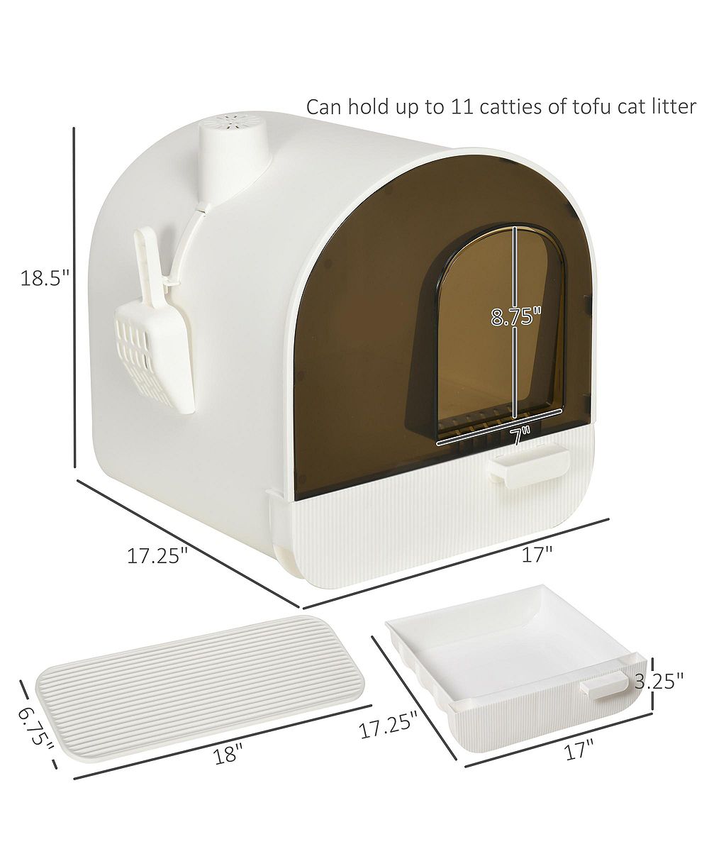 RUIE Covered Cat Litter Box with Lid Scoop and Odor Filter