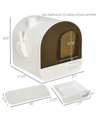 RUIE Covered Cat Litter Box with Lid Scoop and Odor Filter