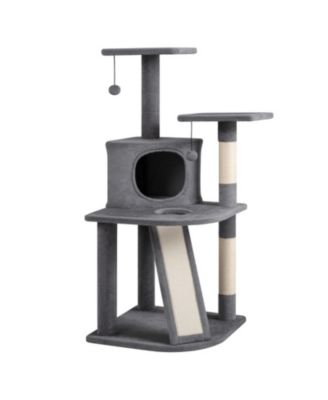 HONGGE 44 Inch Kitten Tower with Sisal Scratching and Climbing Ramp