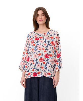 Masai Copenhagen Women's Floral 3/4-Sleeve Relaxed Tunic Blouse