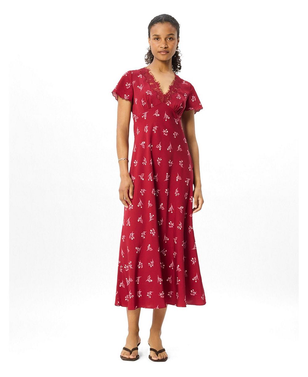 Женское платье Whistles Floral A-Line V-Neck Midi