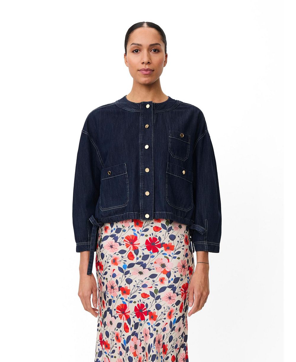 Masai Copenhagen Women's Cropped-Denim Button-Front Jacket