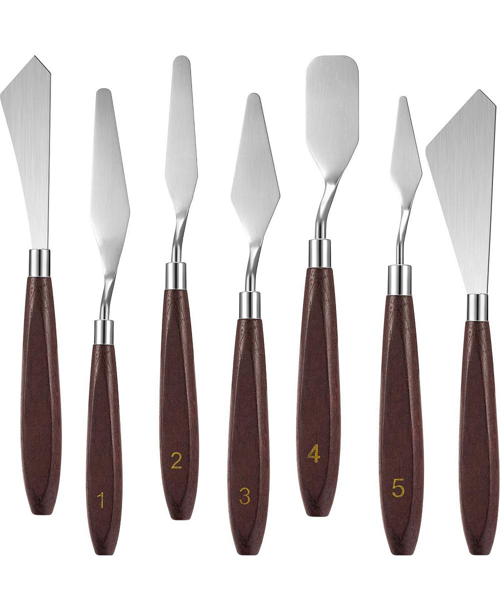 XDOVET Stainless Steel Spatula Palette Scraper Wood Handle Art Mixing
