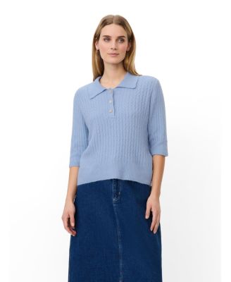 Masai Copenhagen Women's MaFynoria Short Sleeve Relaxed Knit Polo