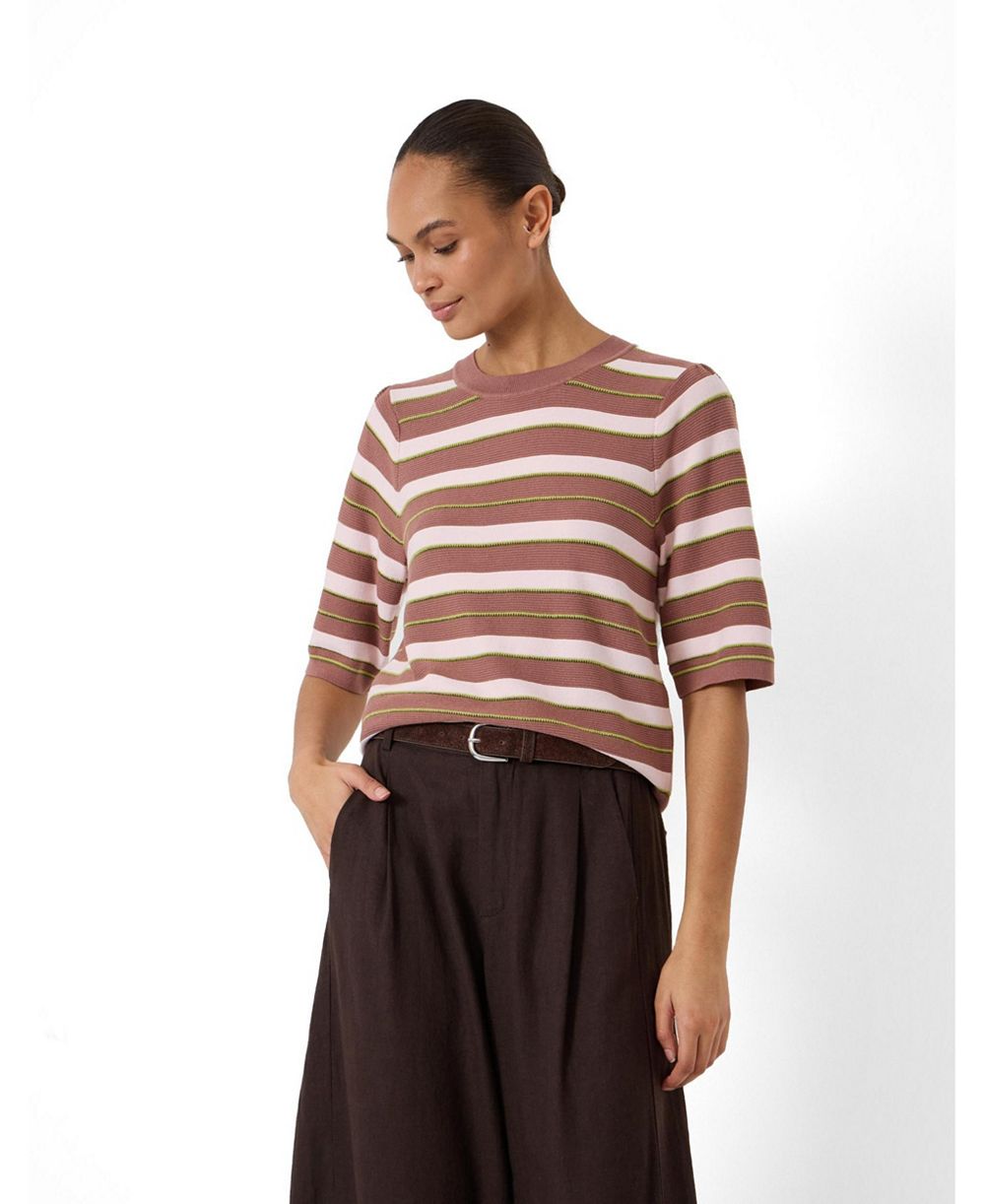 Hush Женский топ Stripe T-Shirt с присбором на плечах