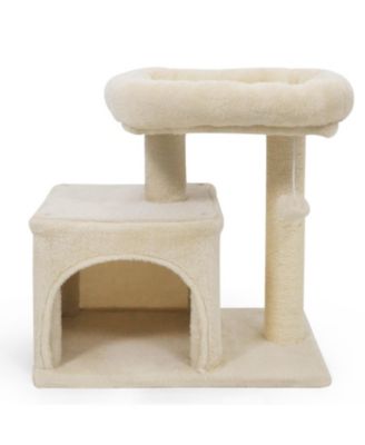 HONGGE 19.5 Inch Small Cat Tree with Oversized Padded Perch Bed