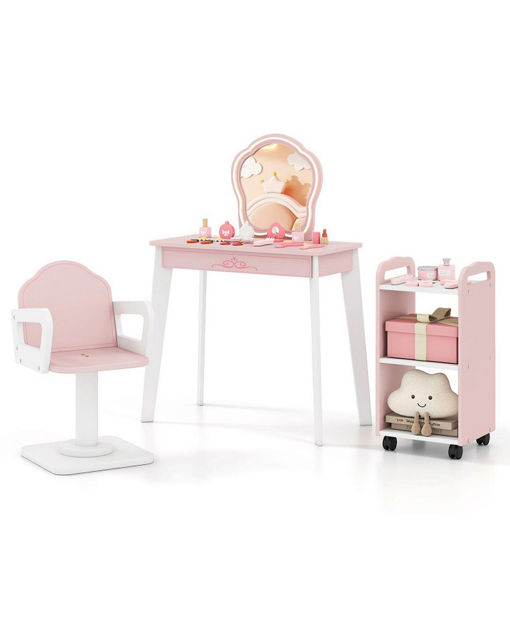 Игровой набор HONGGE Hair Salon LED Mirror and Swivel Chair 10-Piece, для детей от 3 лет