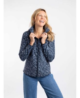 Weird Fish Women's Rochelle Printed Full-Zip Microfleece Jacket
