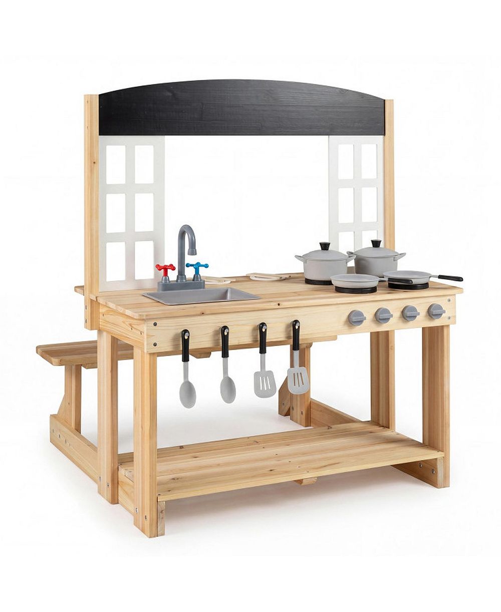 Игровой набор HONGGE Wooden Outdoor 2-in-1 Mud Kitchen для детей от 3 лет